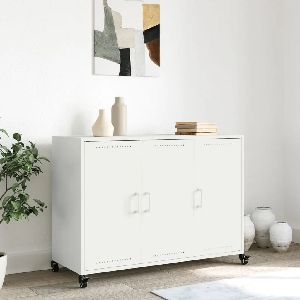 Sideboard White 100.5x39x72 cm Cold-rolled Steel