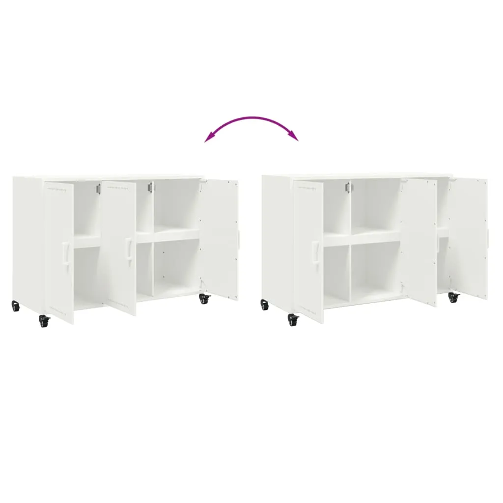 Sideboard White 100.5x39x72 cm Cold-rolled Steel