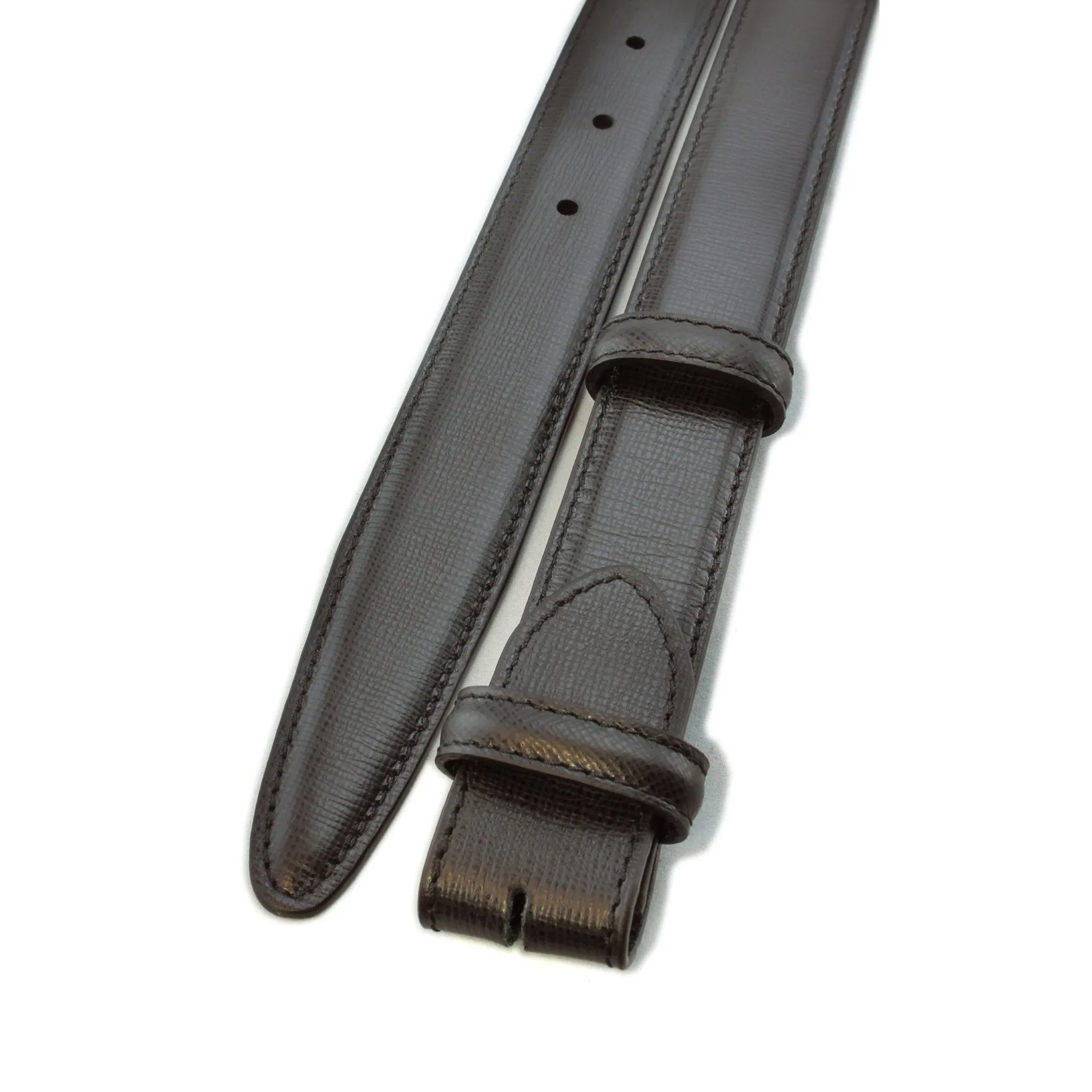 Sleek Saffiano Leather Narrow Belt Strap