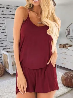 Sling Halter Solid Color Maternity Jumpsuit