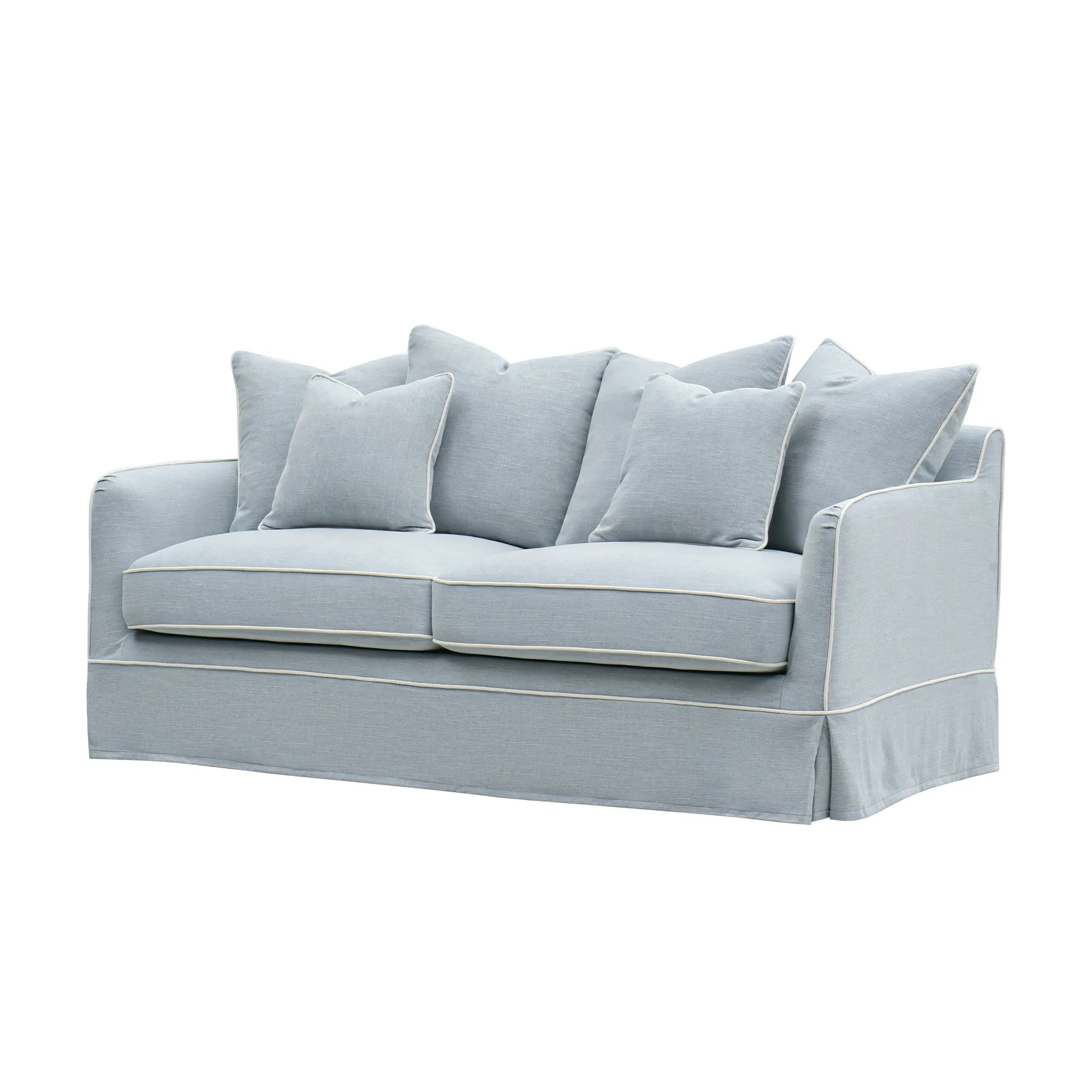 Slip Cover Only - Noosa Hamptons 2.5 Seat Sofa Beach W/White Piping