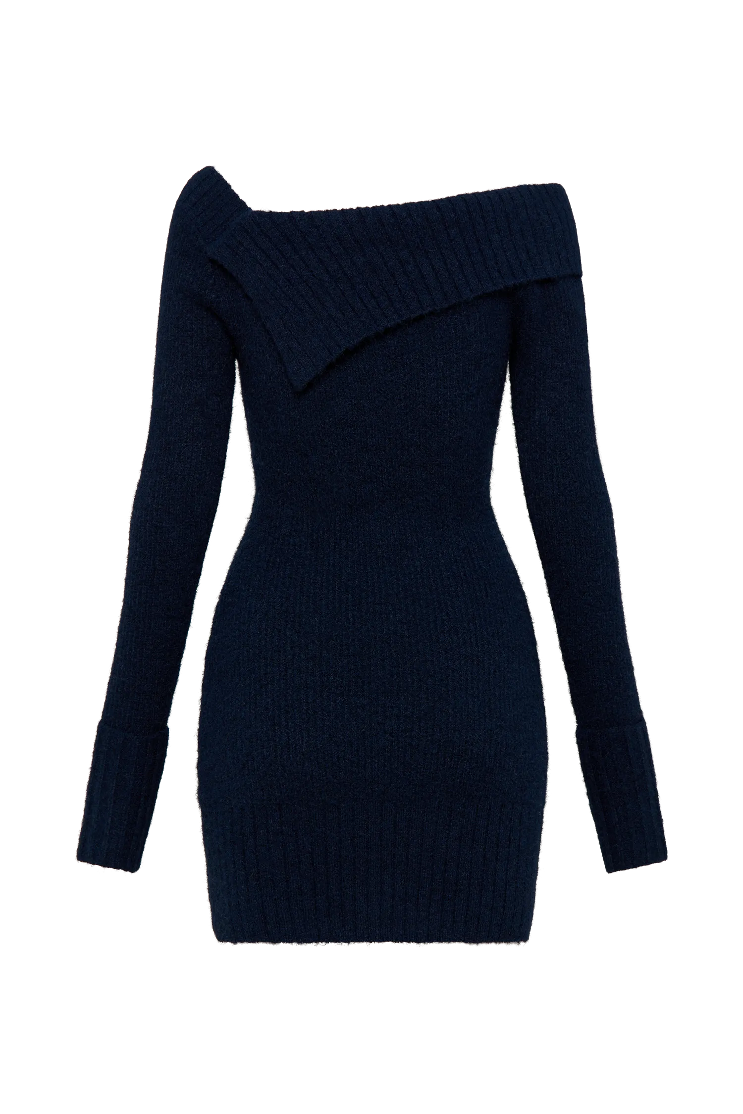 Stephanie Asymmetric Knit Mini Dress - Dark Navy