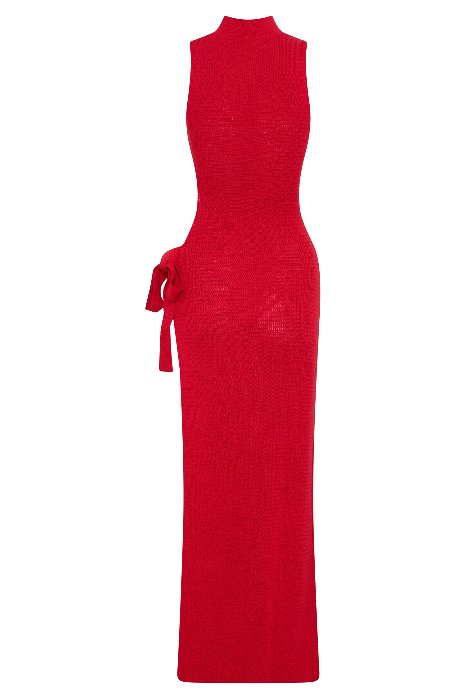 Stephanie Cut Out Knit Maxi Dress - Red