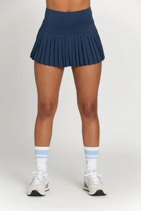 Stone Navy Pleated Tennis Skirt