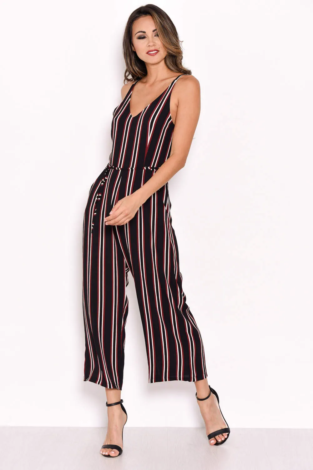 Stripe Culotte Jumpsuit