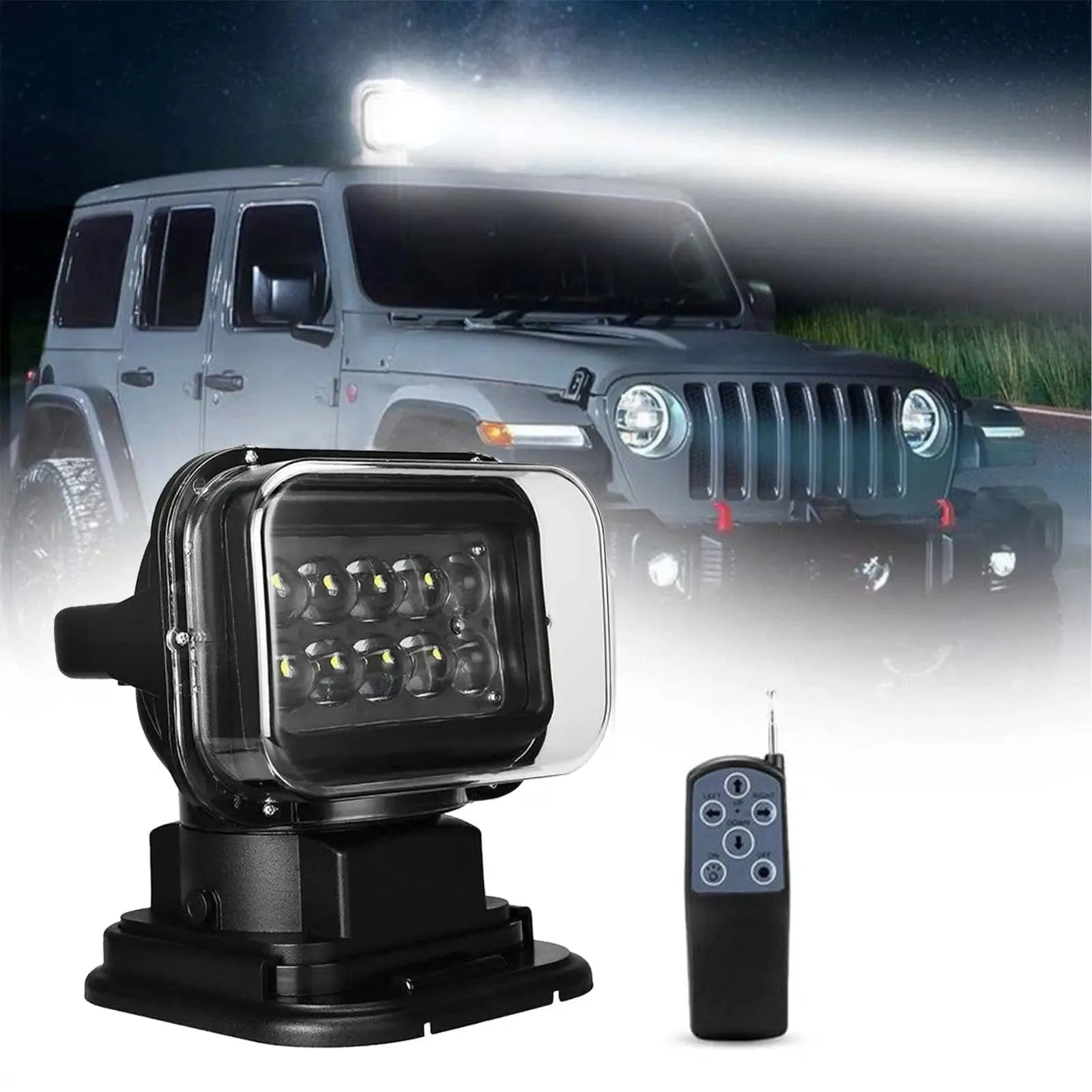 SUPAREE 360°  Rotating Remote Control LED searchlight work light