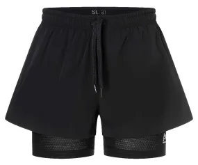 super.natural Women&#x27;s Double Layer Shorts Jet Black | Buy super.natural Women&#x27;s Double Layer Shorts Jet Black here | Outnorth