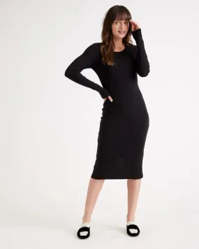 Tencel Rib Knit Long Sleeve Dress