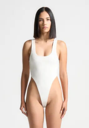 Éternelle Double Layer High Leg Bodysuit - Off White