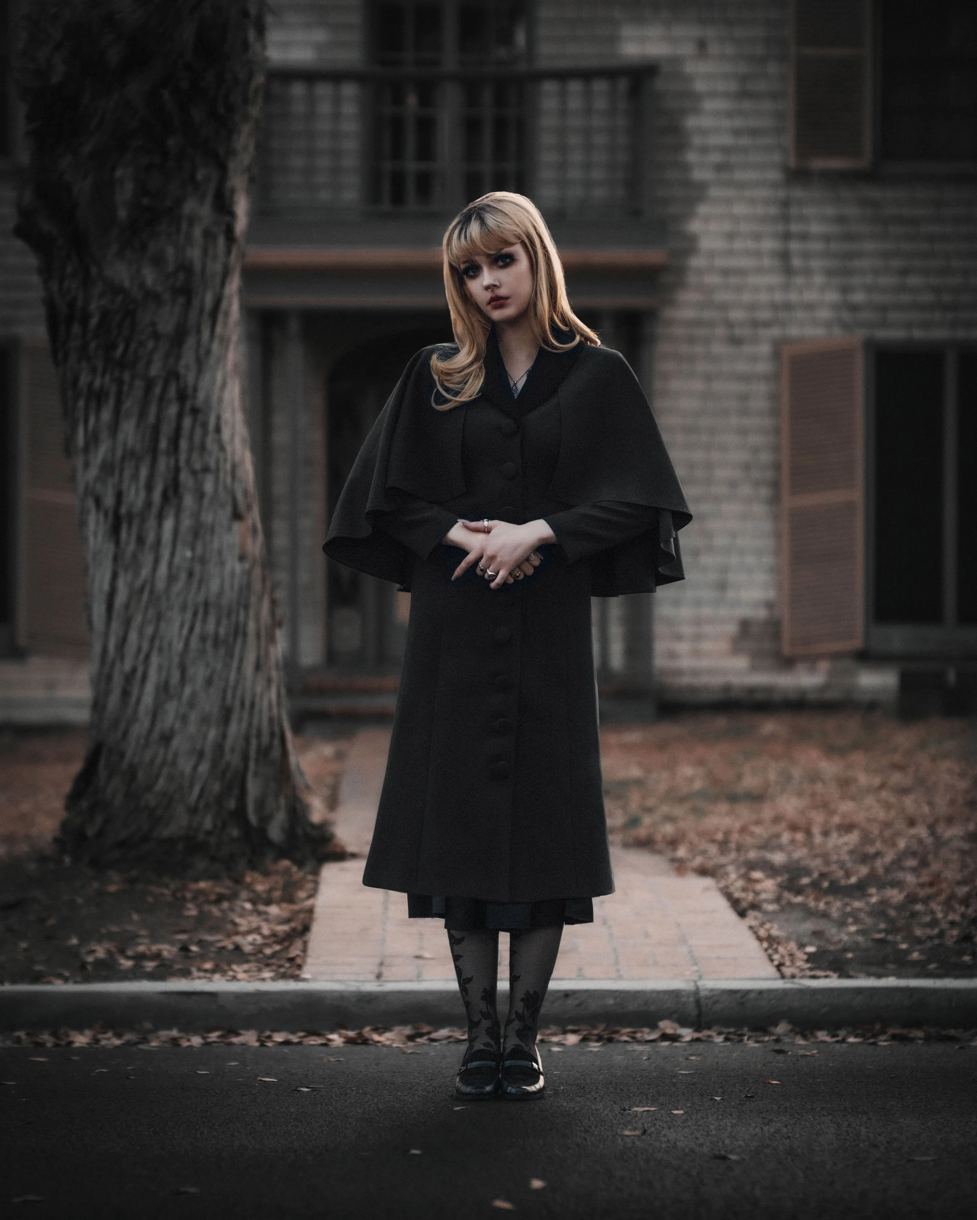 The Full-Length Nevermore Caped Coat