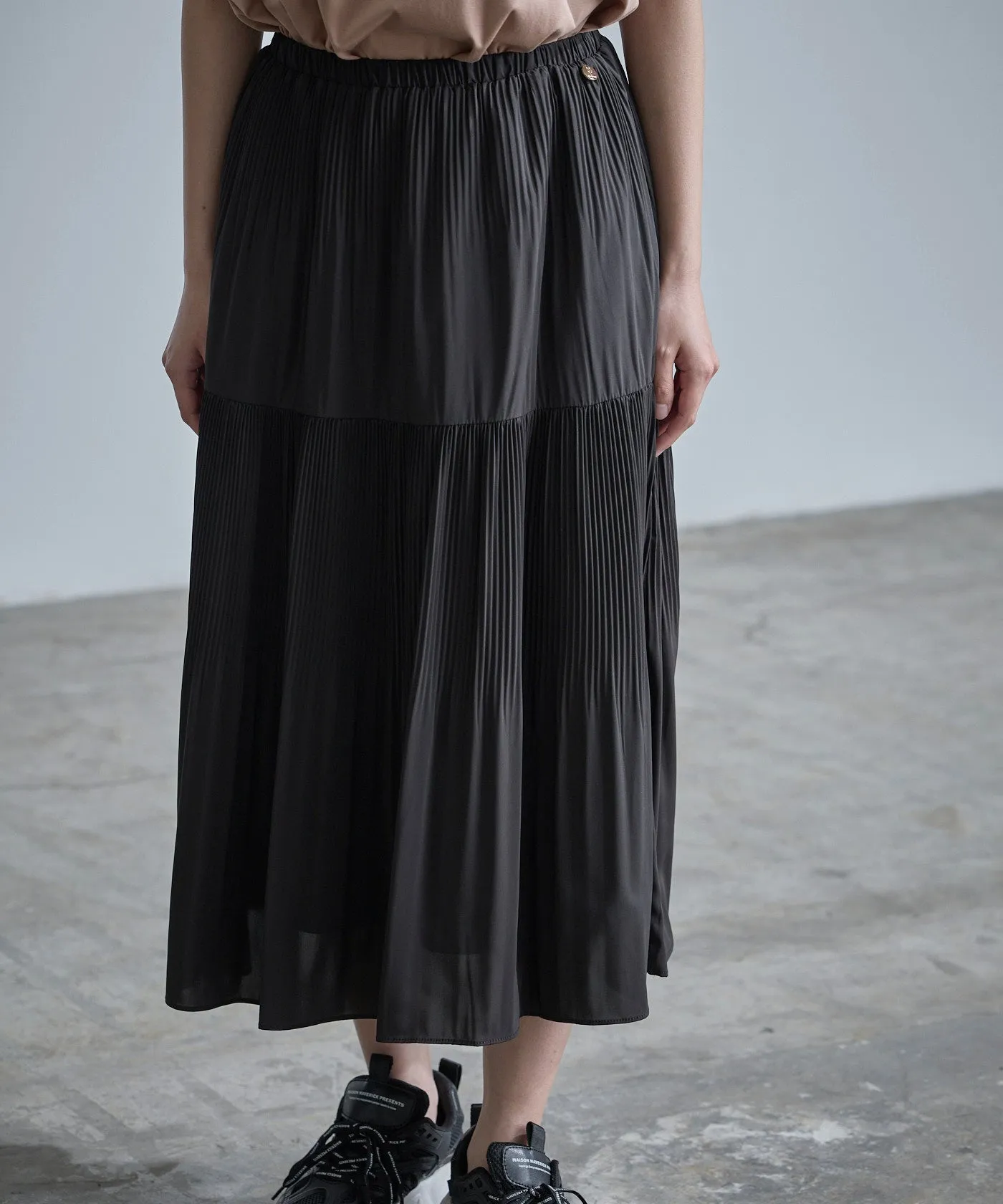 Tier-Pleated Skirt