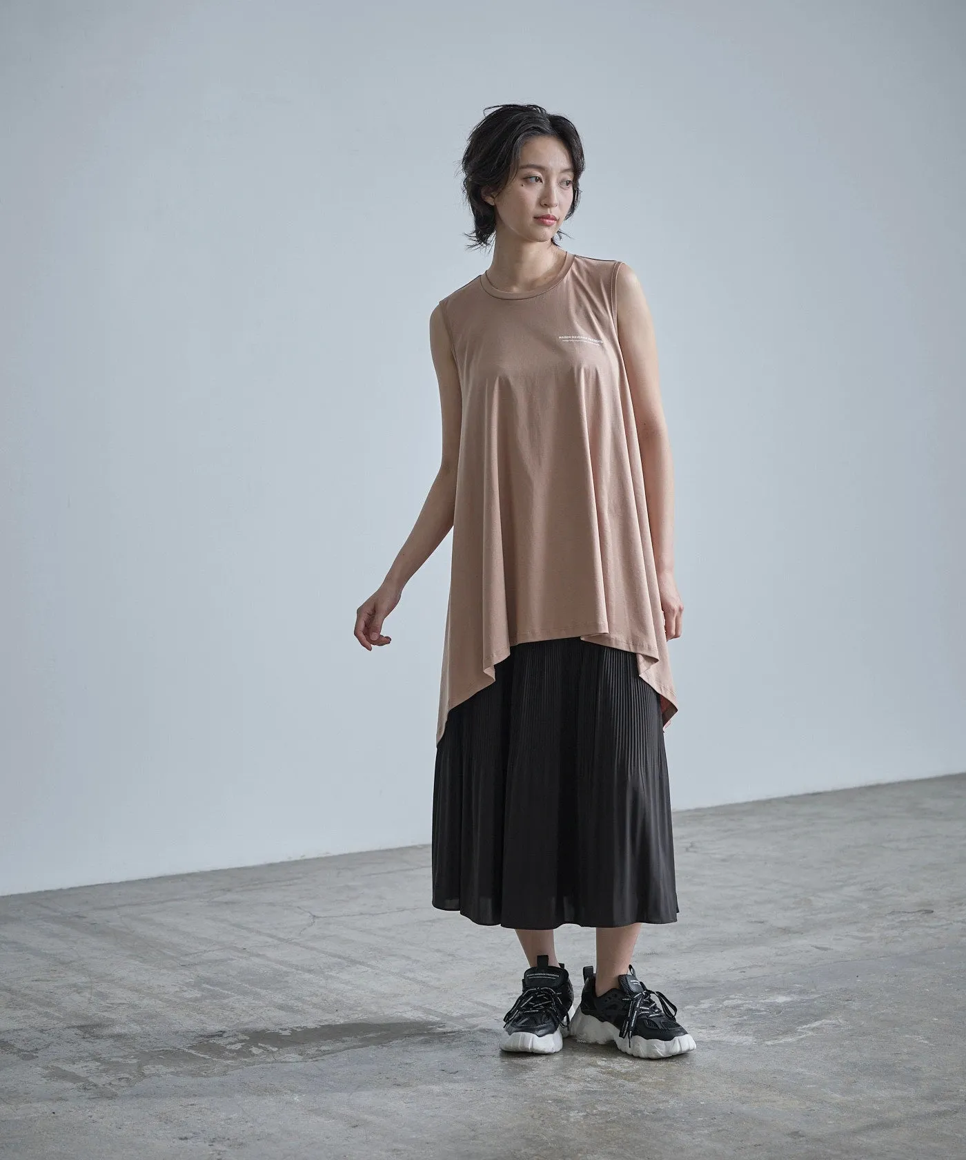 Tier-Pleated Skirt