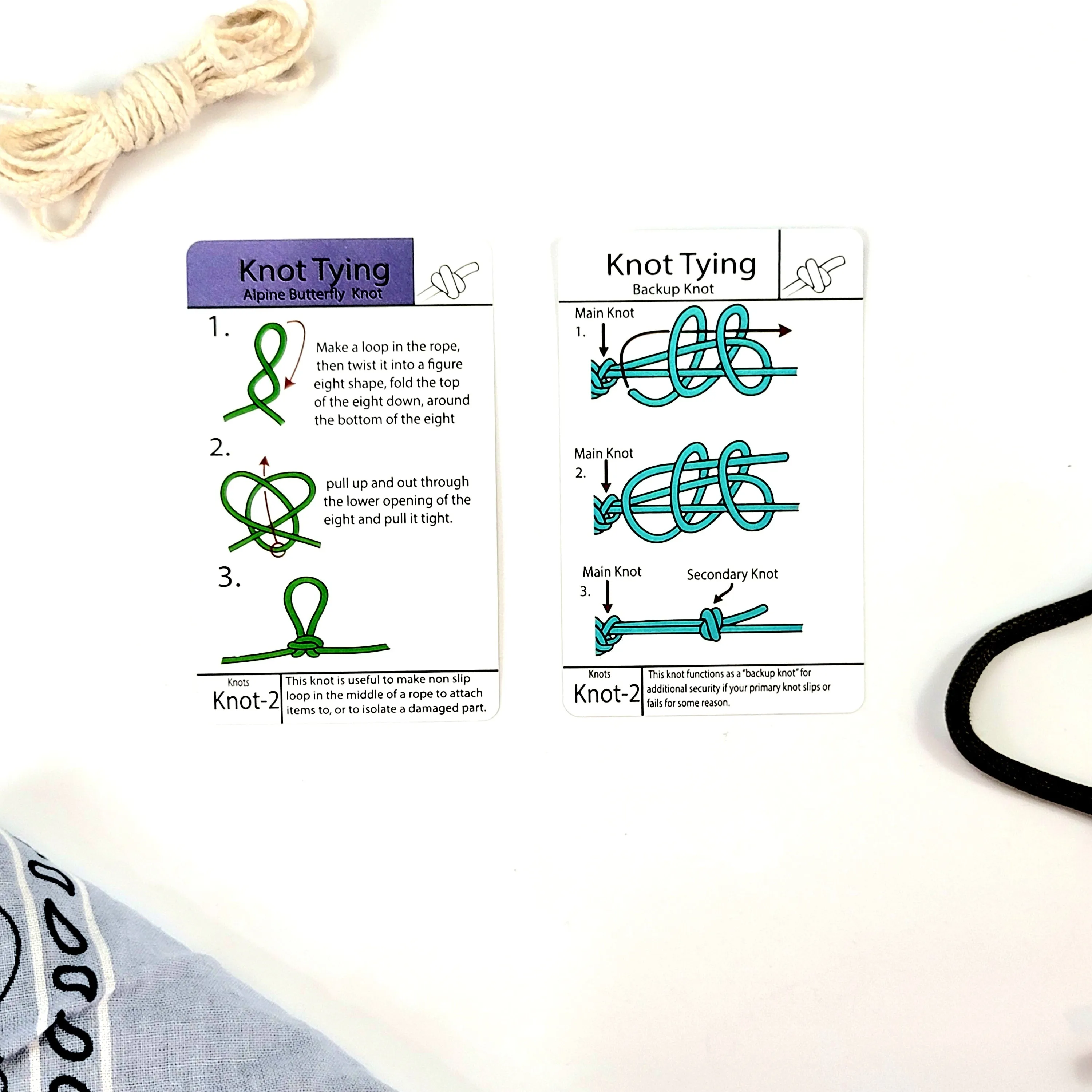 Tip Card Knot-2: Alpine Butterfly Knot and Backup Knot Tying