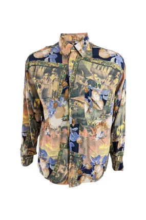 Tipos Vintage Mens Hunting & Dog Print Shirt, 1990s