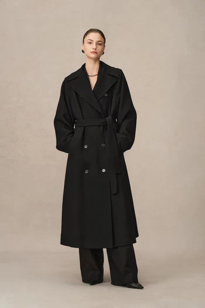 Tomi Trench Coat in Wool Twill