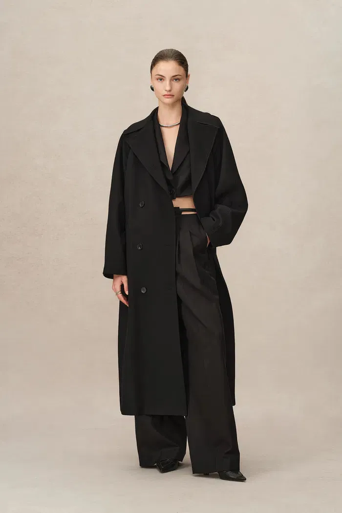 Tomi Trench Coat in Wool Twill