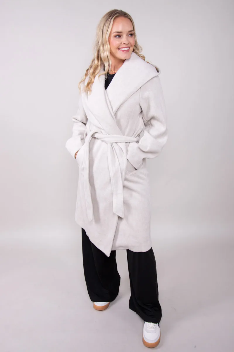 Tranquil Charm Hooded Coat- Oatmeal