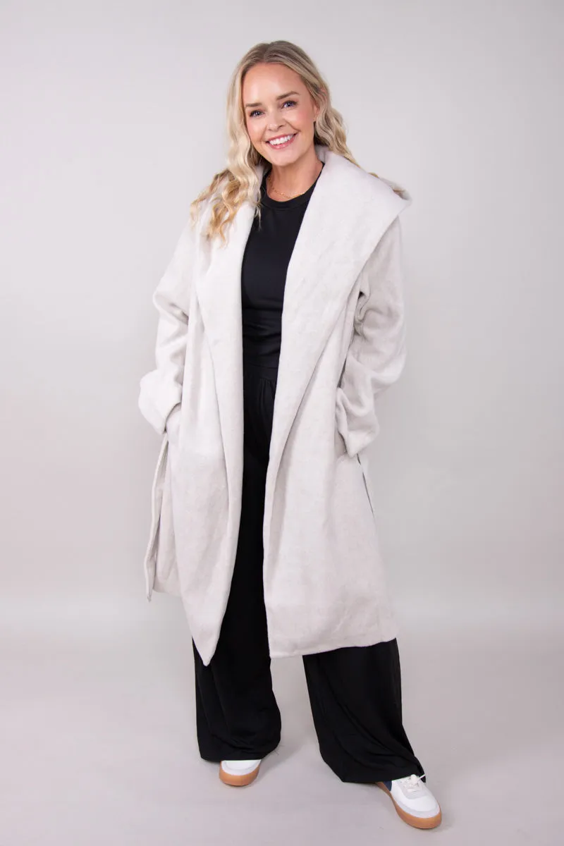 Tranquil Charm Hooded Coat- Oatmeal