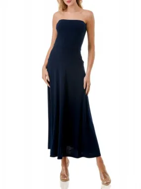 Tube Flare Dress - Navy