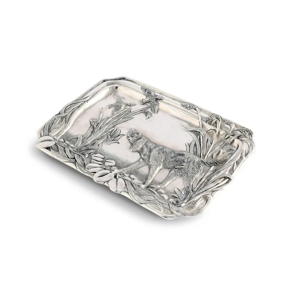 Vagabond House Pewter Hunting Dog Catch All Tray