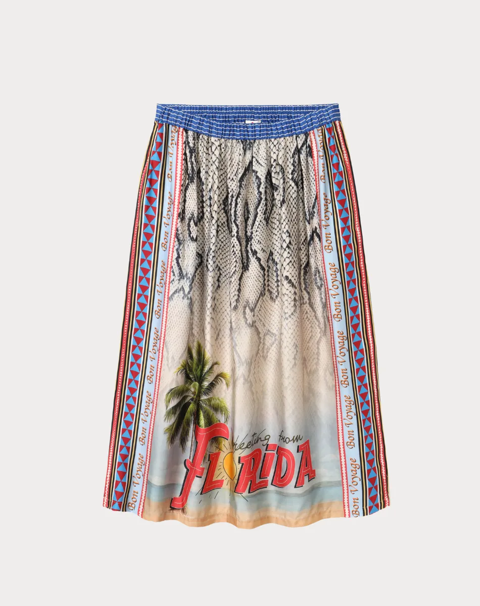 Vanessa Printed Snake Midi Skirt