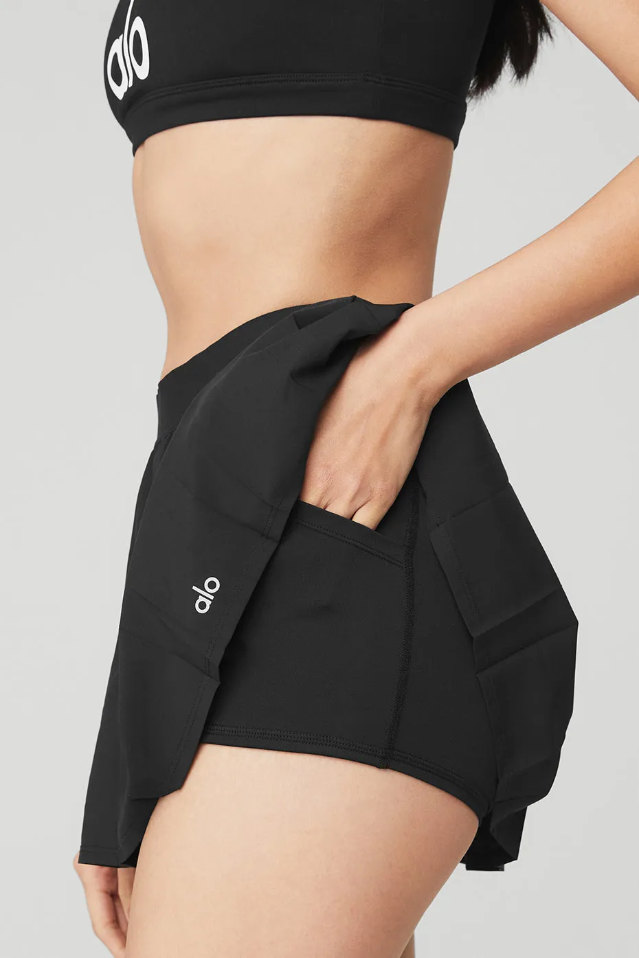 Varsity Tennis Skirt - Black