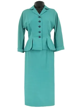 Vintage 1940s Jade Green Skirt Suit