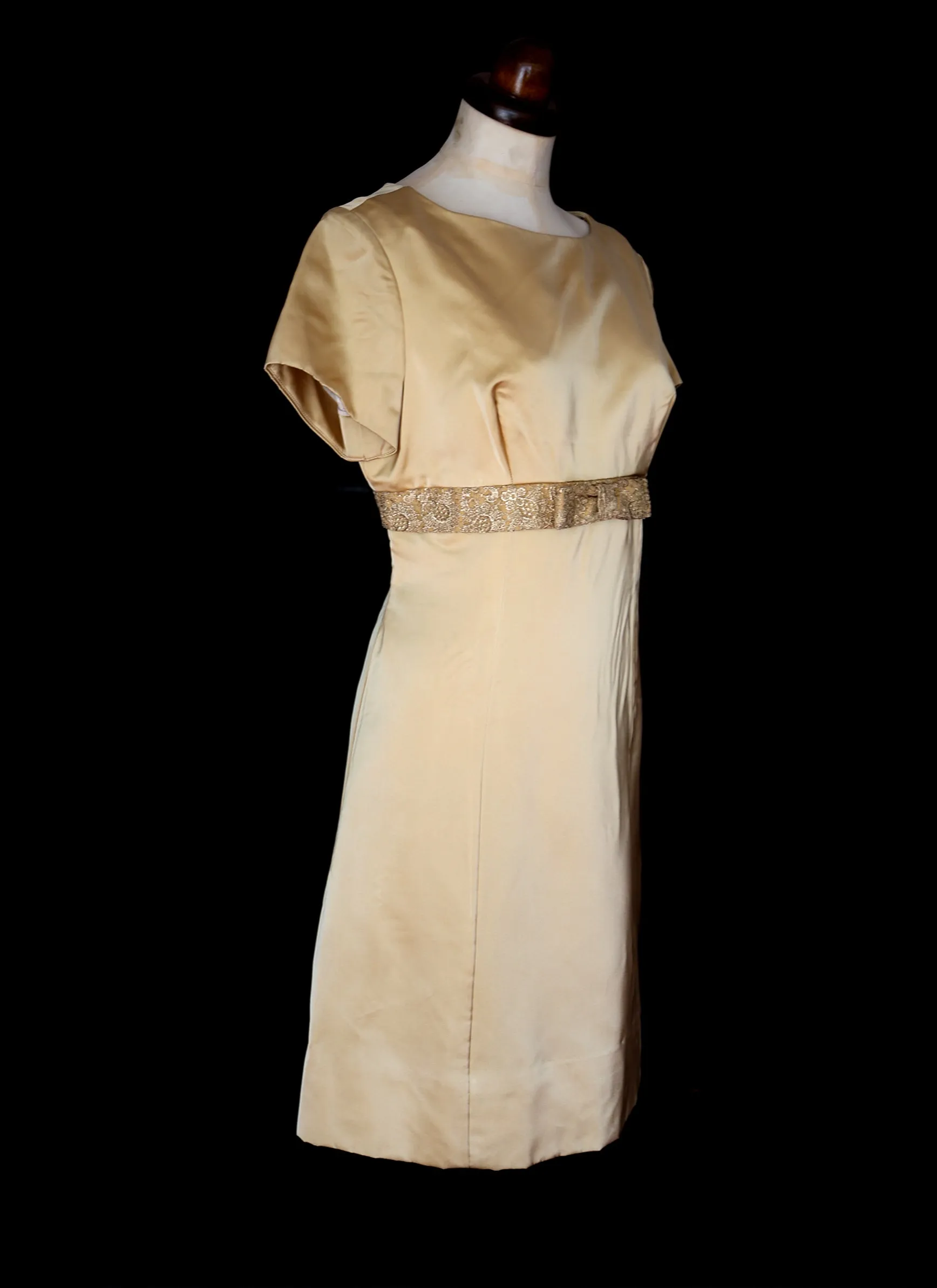 Vintage 1960s Gold Metallic Shift Dress and Coat