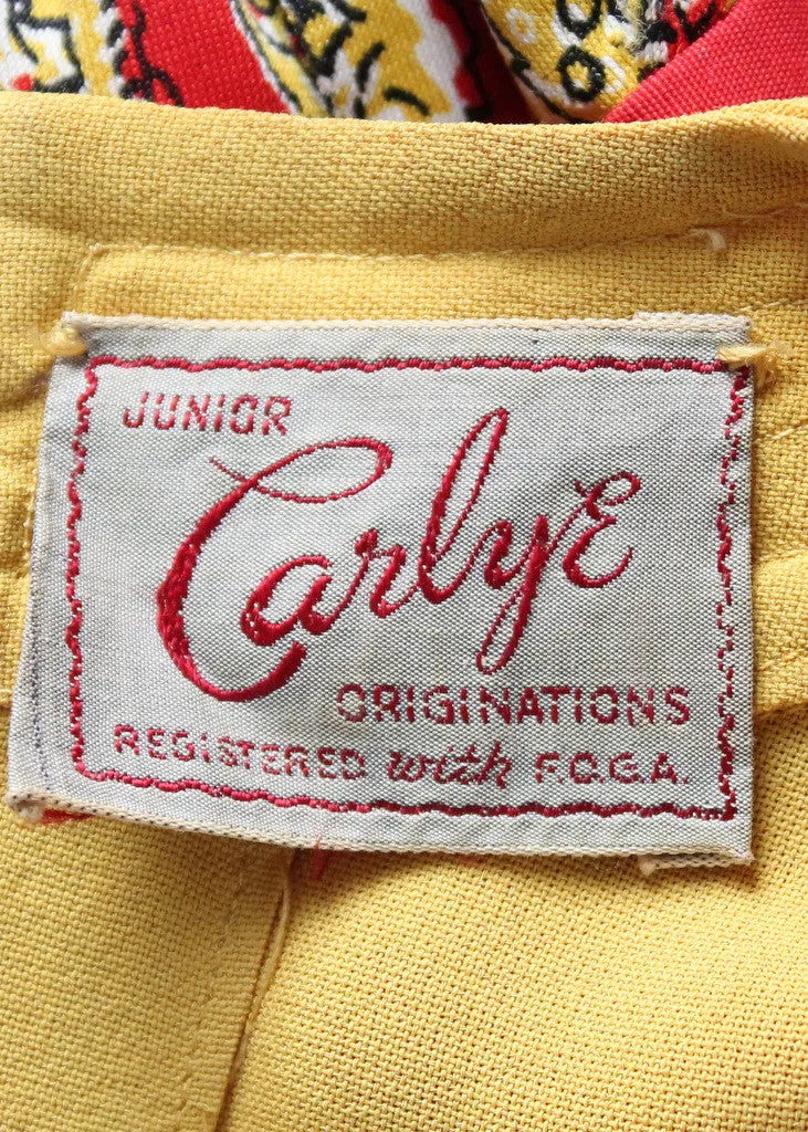 Vintage Late 1930s Carlye Rayon Dress