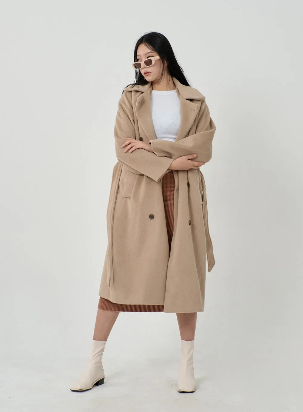 Waist Tie Oversized Button Coat ID23