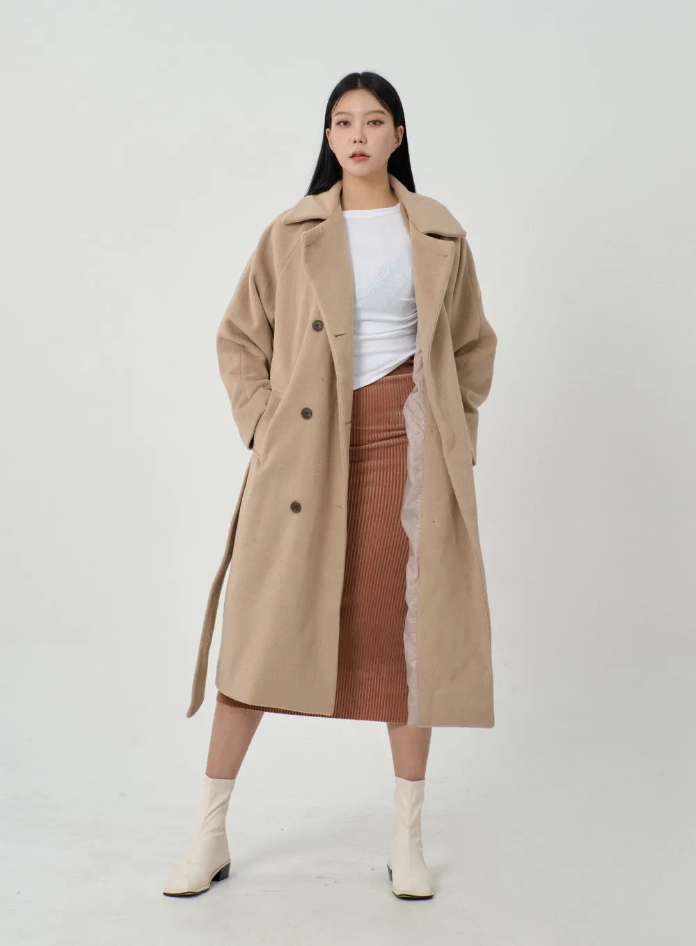 Waist Tie Oversized Button Coat ID23