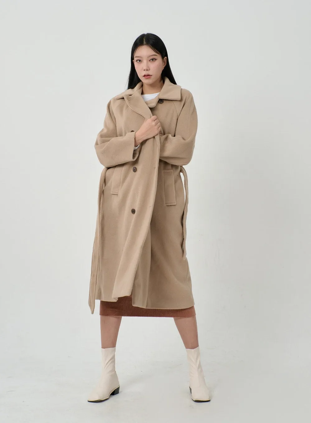 Waist Tie Oversized Button Coat ID23