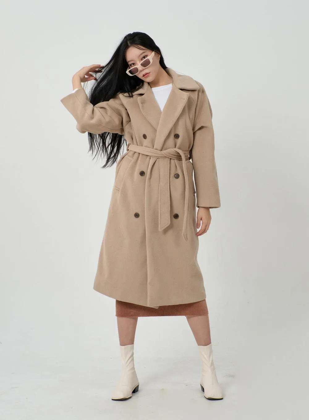 Waist Tie Oversized Button Coat ID23