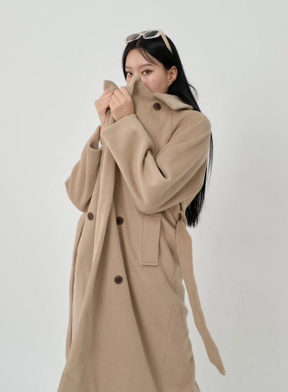 Waist Tie Oversized Button Coat ID23