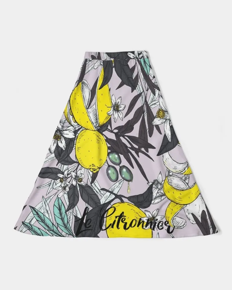 Women's A-Line Midi Skirt Lemon Tree