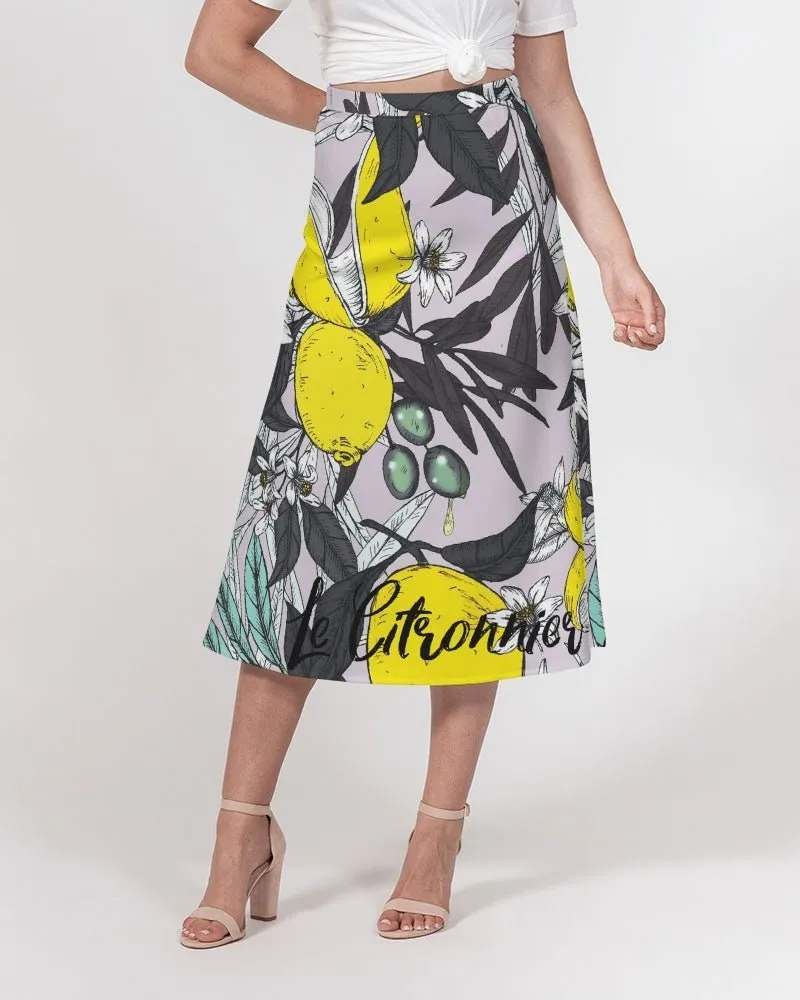 Women's A-Line Midi Skirt Lemon Tree