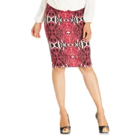 Women's Printed Scuba Pencil Skirt