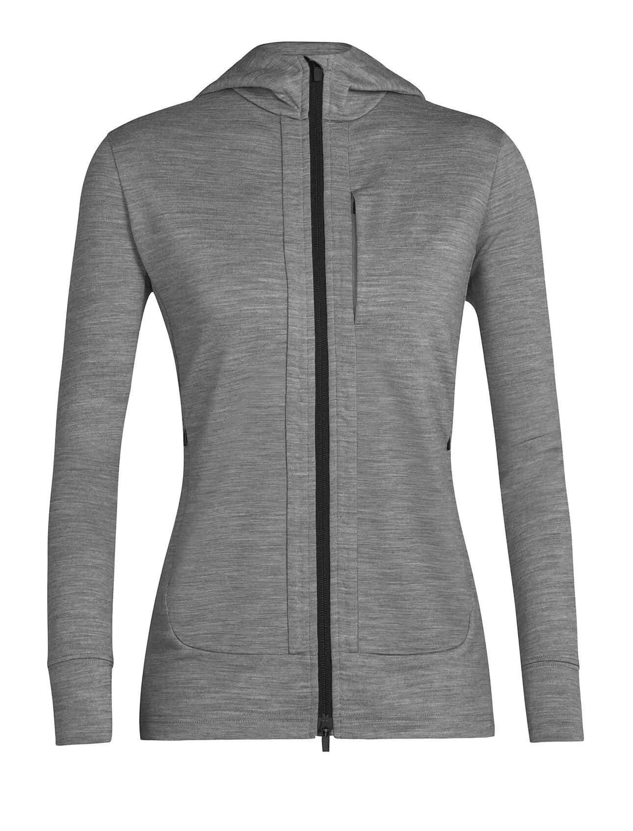 Womens Quantum III LS Zip Hoodie - Metro Heather