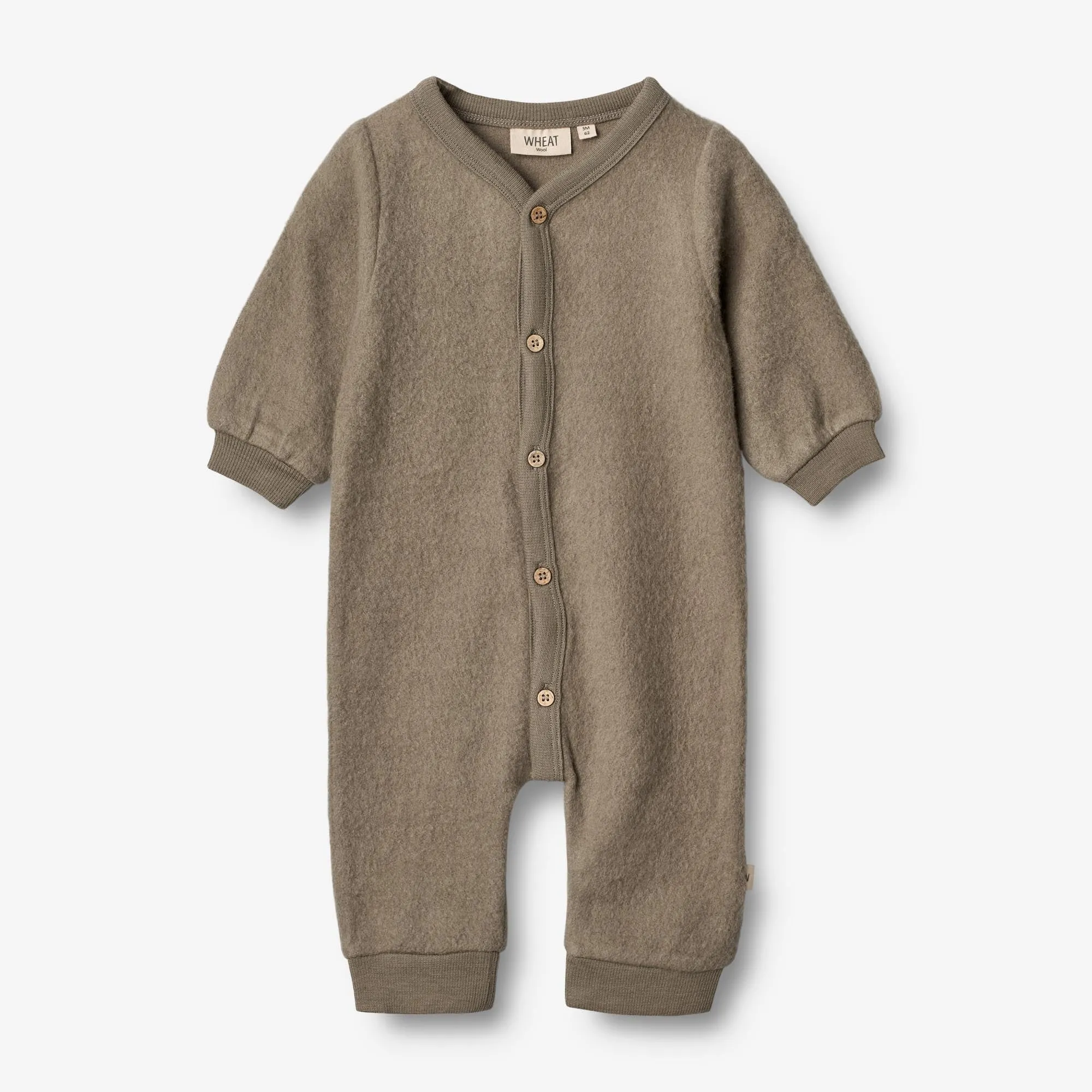 Wool Fleece Jumpsuit | Baby - grey stone