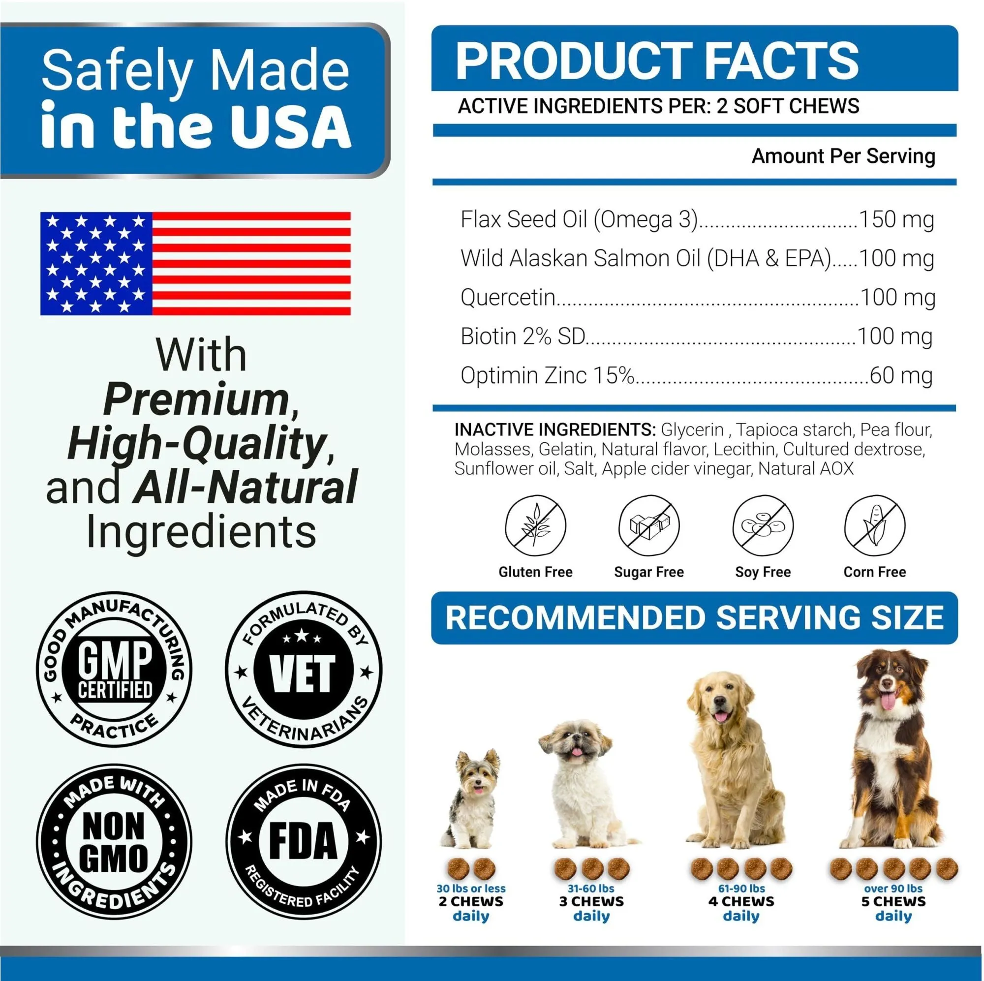 Yuma's - Omega 3 Fish Oil Skin and Coat Supplement Chews for Dogs