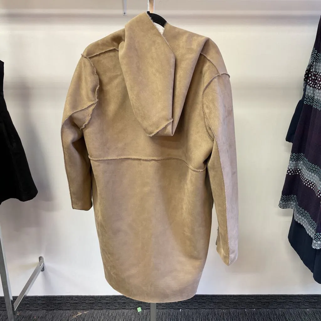 Zara reversible faux fur/suede coat XL