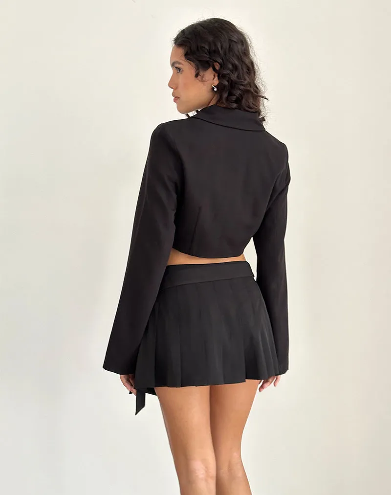 Zekira Pleated Mini Skirt in Black